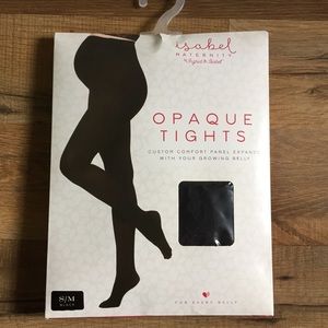 Isabel Maternity Black Opaque Tights Comfort Panel